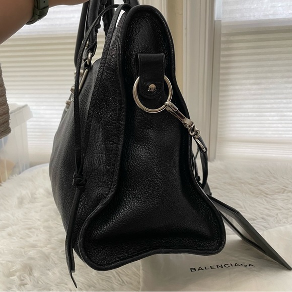 Balenciaga City Classic Metallic Edge Black Leather Hand/Shoulder Bag Medium - Picture 13 of 14